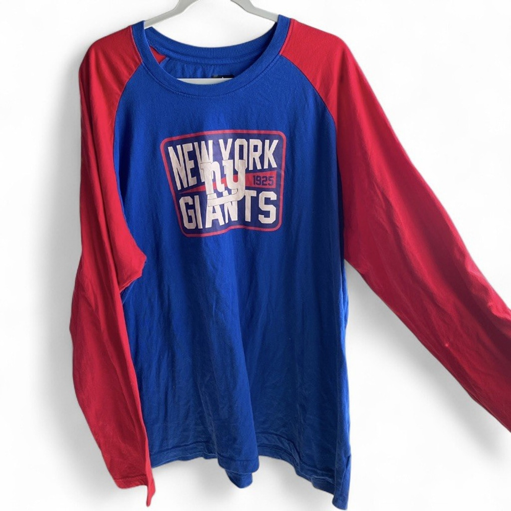 NFL Men’s New Era New York Giants‎ Throwback Raglan Long Sleeve Shirt~3XL~NWOT